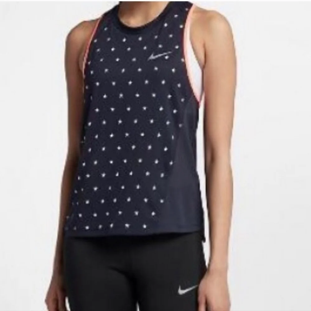 Nike Dri-Fit Running Black and White Stars Tank Top